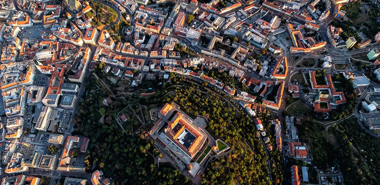 Letecký pohled na Brno