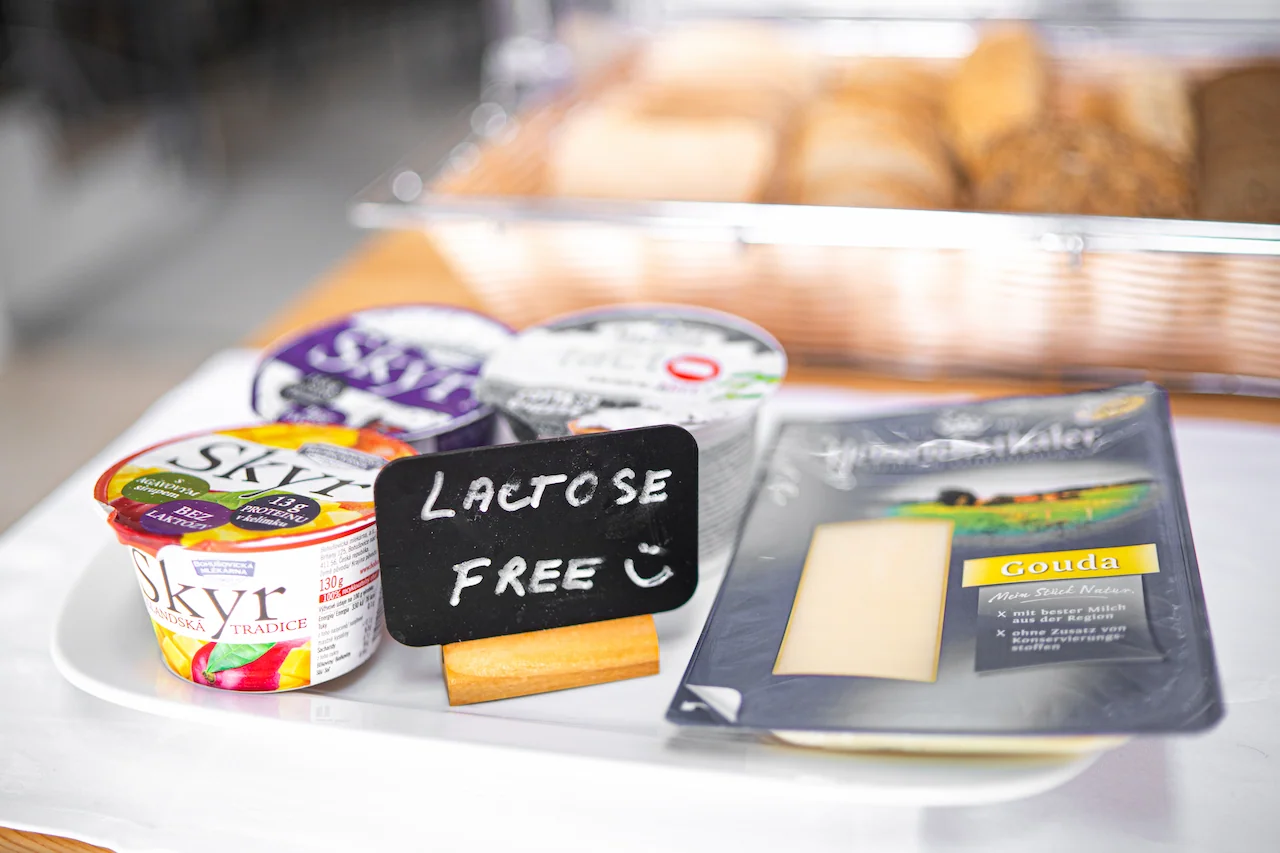 Bezlaktózové na požádání / Lactose-free upon request / Laktosefrei auf Anfrage